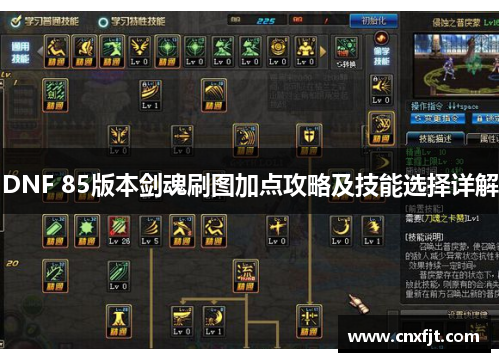 DNF 85版本剑魂刷图加点攻略及技能选择详解 DNF 85版本剑魂刷图加点攻略及技能选择详解